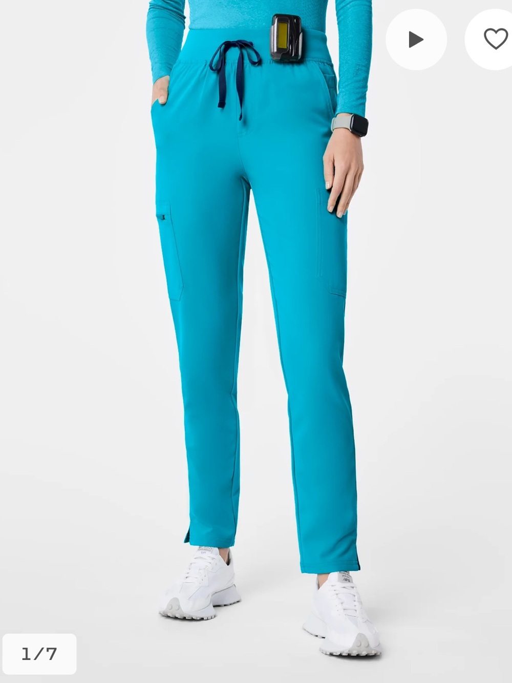 Figs Yola Skinny Scrub Pant in Teal